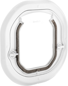 Catwalk Original glass-fitting cat door in white, shown on its own against a black background