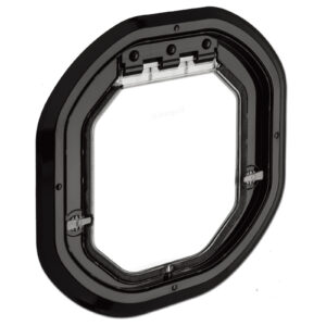 Dogwalk Intermediate glass-fitting dog door in black, shown on its own against a white background