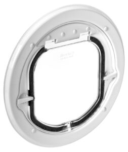 Catwalk Maxi Slim Line glass-fitting pet door in white, for large cats and small dogs, shown on its own against a white background