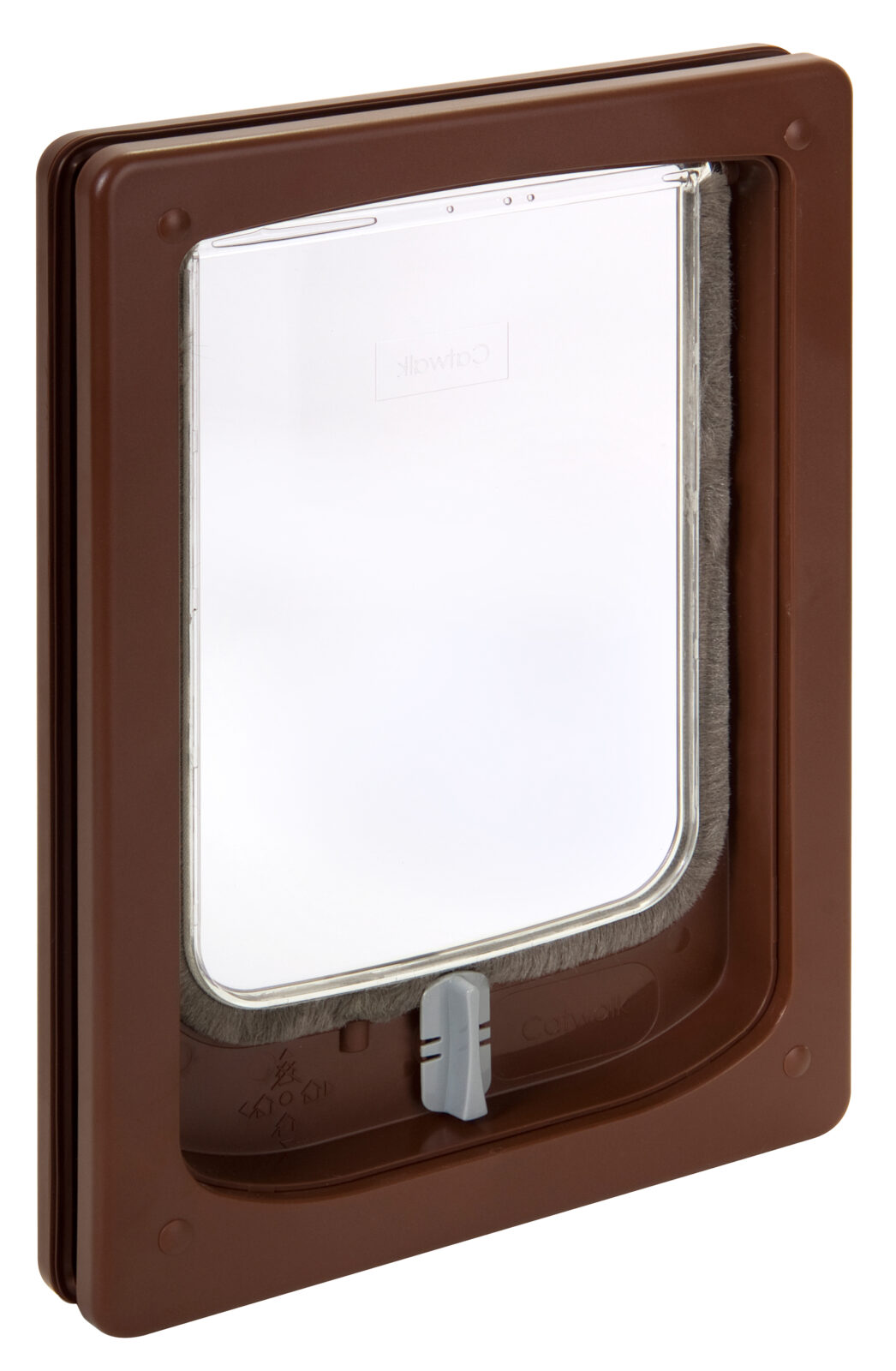 Dogwalk small dog door in brown, wood fitting, for timber and PVC doors