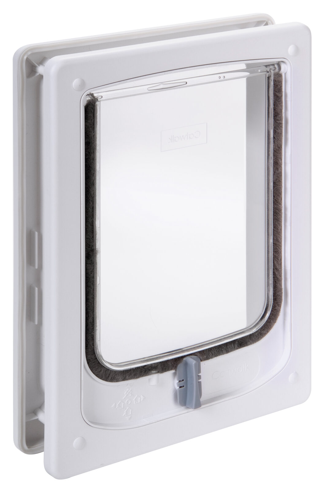 Dogwalk tunnel small dog door in white, with self-adjusting tunnel for doors and walls 11 to 52 mm thick