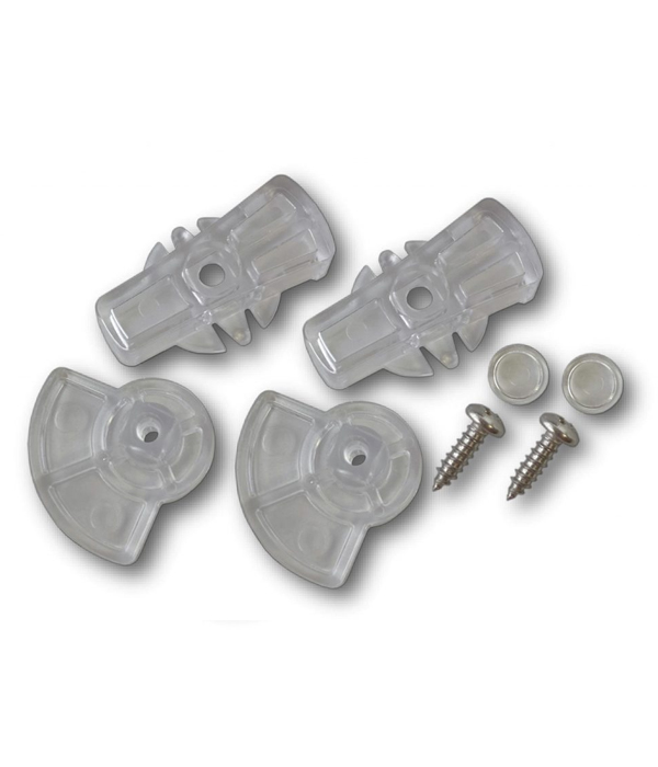 G-LDDDC clear 4-way locking dial set with screws and caps for Dogwalk glass fitting dog doors
