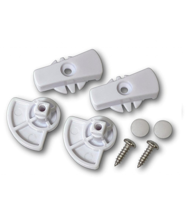 G-LDDDW white 4-way locking dial set with screws and caps for Dogwalk glass fitting dog doors