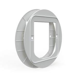SureFlap Pet Door Mounting Adaptor GMA101WT2 in white, round adaptor for fitting the Microchip Pet Door into glass or a wall