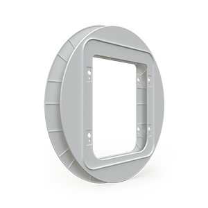 SureFlap Pet Door Mounting Adaptor GMA101WT2 in white, round adaptor for fitting the Microchip Pet Door into glass or a wall