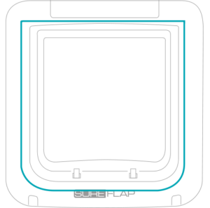SureFlap Microchip Pet Door Connect door and wall cut-out size drawing, 207 x 234 mm