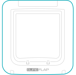 SureFlap Microchip Pet Door Connect outer frame size drawing, 262 x 281 mm