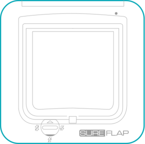 SureFlap Microchip Cat Flap outer frame size, 210 by 210 mm, drawn in outline